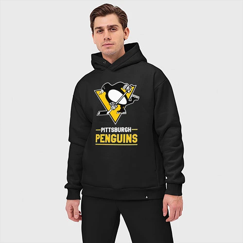 Мужской костюм оверсайз Питтсбург Пингвинз , Pittsburgh Penguins / Черный – фото 3