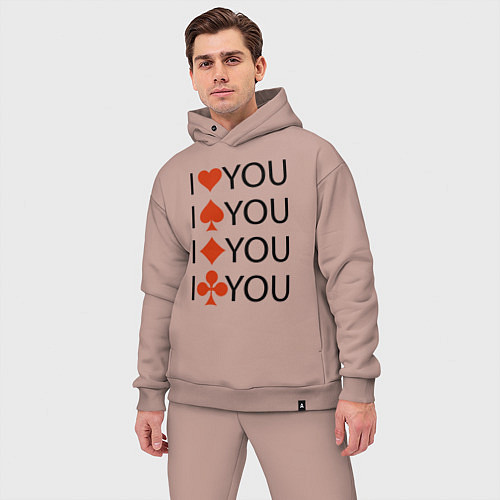 Мужской костюм оверсайз I love you! Сard suit! / Пыльно-розовый – фото 3