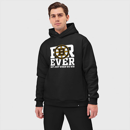 Мужской костюм оверсайз FOREVER NOT JUST WHEN WE WIN, Boston Bruins, Босто / Черный – фото 3