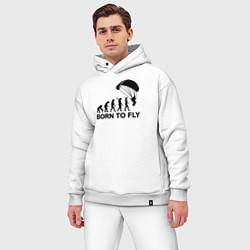 Мужской костюм оверсайз Рожденный летать, цвет: белый — фото 2