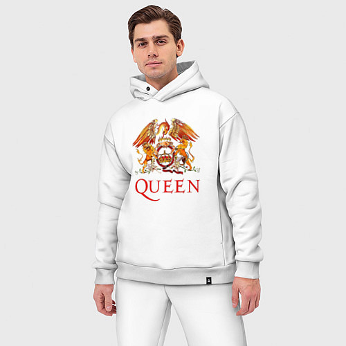 Мужской костюм оверсайз Queen, логотип / Белый – фото 3