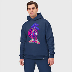 Мужской костюм оверсайз Sonic Exe Video game Hedgehog, цвет: тёмно-синий — фото 2