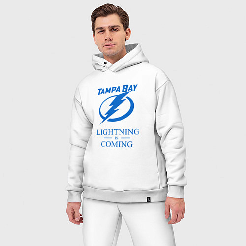 Мужской костюм оверсайз Tampa Bay Lightning is coming, Тампа Бэй Лайтнинг / Белый – фото 3