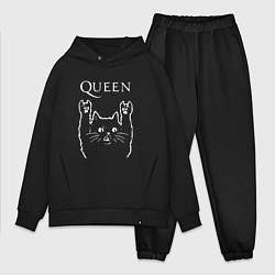 Мужской костюм оверсайз Queen Рок кот, цвет: черный