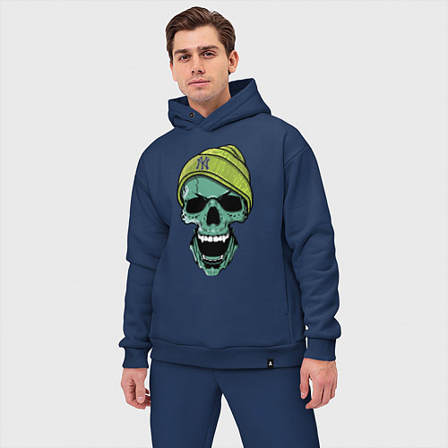 Мужской костюм оверсайз New York Yankees Cool skull / Тёмно-синий – фото 3