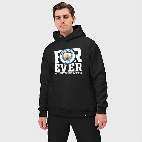 Мужской костюм оверсайз Manchester City FOREVER NOT JUST WHEN WE WIN Манче / Черный – фото 3