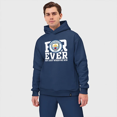 Мужской костюм оверсайз Manchester City FOREVER NOT JUST WHEN WE WIN Манче / Тёмно-синий – фото 3