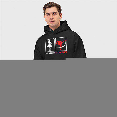 Мужской костюм оверсайз Твоя дочь Моя дочь боец / Черный – фото 3