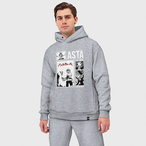 Мужской костюм оверсайз Asta art / Меланж – фото 3