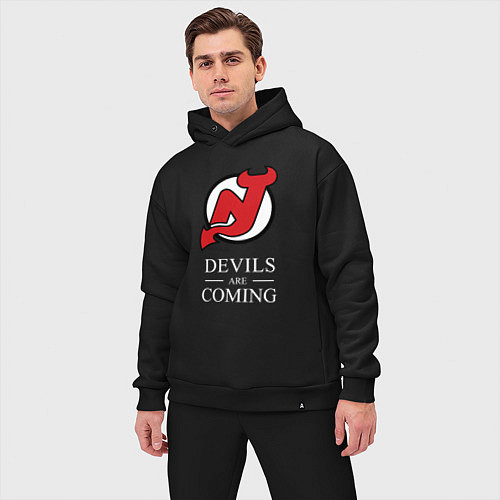 Мужской костюм оверсайз New Jersey Devils are coming Нью Джерси Девилз / Черный – фото 3