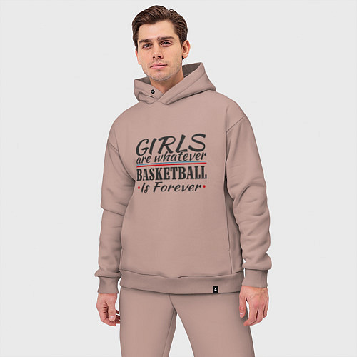 Мужской костюм оверсайз Girls & Basketball / Пыльно-розовый – фото 3