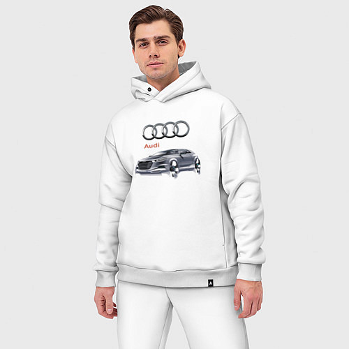 Мужской костюм оверсайз Audi Germany Car / Белый – фото 3