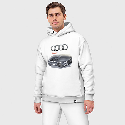 Мужской костюм оверсайз Audi Concept / Белый – фото 3