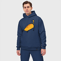 Мужской костюм оверсайз Поклон кота, цвет: тёмно-синий — фото 2