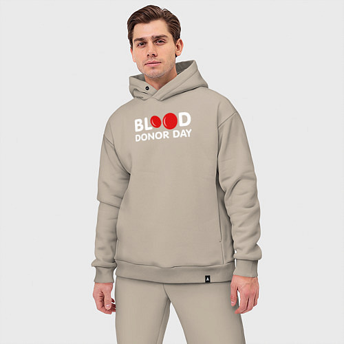 Мужской костюм оверсайз Blood Donor Day / Миндальный – фото 3