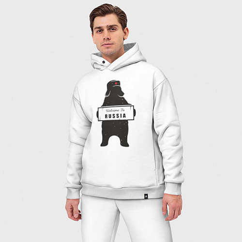 Мужской костюм оверсайз Russia - Bear / Белый – фото 3