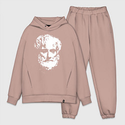 Мужской костюм оверсайз Аристотель портрет, цвет: пыльно-розовый