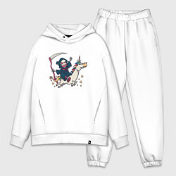 Мужской костюм оверсайз Смерть на единороге Death on unicorn, цвет: белый