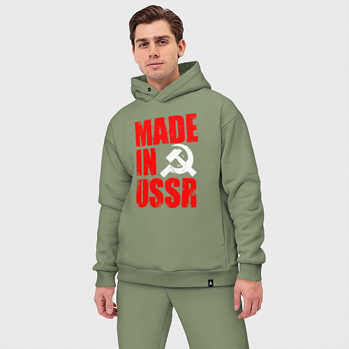 Мужской костюм оверсайз MADE IN USSR - СДЕЛАНО В СССР - БРЫЗГИ / Авокадо – фото 3