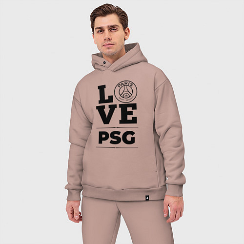 Мужской костюм оверсайз PSG Love Классика / Пыльно-розовый – фото 3