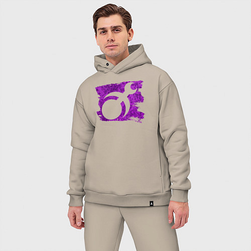 Мужской костюм оверсайз Знак Слаанеш пятно / Миндальный – фото 3