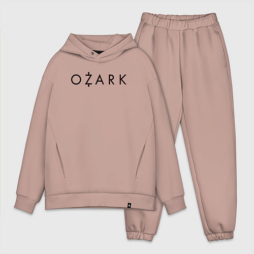 Мужской костюм оверсайз Ozark black logo / Пыльно-розовый – фото 1