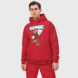 Мужской костюм оверсайз Knuckles Echidna Sonic Video game Ехидна Наклз Вид, цвет: красный — фото 2