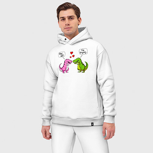 Мужской костюм оверсайз Обними меня - Я пытаюсь / Белый – фото 3