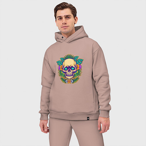 Мужской костюм оверсайз Summer - Skull / Пыльно-розовый – фото 3