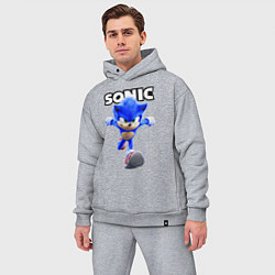 Мужской костюм оверсайз Sonic the Hedgehog 2022, цвет: меланж — фото 2