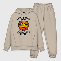 Мужской костюм оверсайз В порядке, я в порядке, все в порядке сова