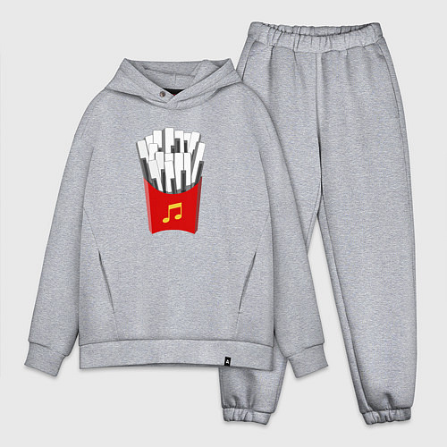 Мужской костюм оверсайз Картошка Фри Клавиши Фортепиано / Меланж – фото 1