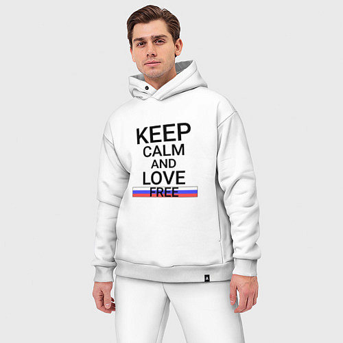 Мужской костюм оверсайз Keep calm Free Свободный / Белый – фото 3