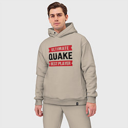 Мужской костюм оверсайз Quake: таблички Ultimate и Best Player, цвет: миндальный — фото 2