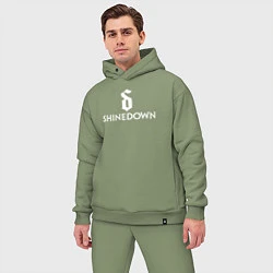 Мужской костюм оверсайз Shinedown логотип с эмблемой, цвет: авокадо — фото 2