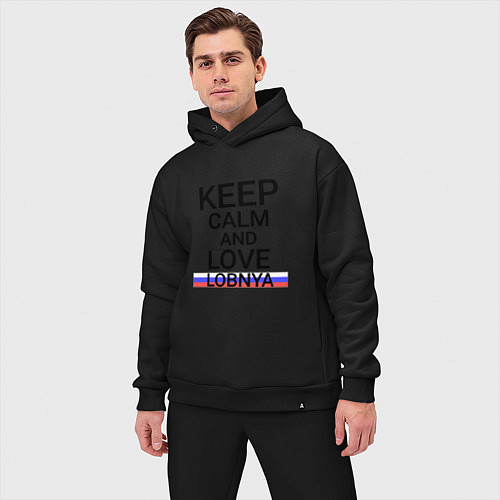 Мужской костюм оверсайз Keep calm Lobnya Лобня / Черный – фото 3