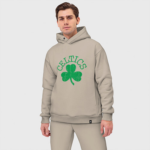 Мужской костюм оверсайз Basketball - Celtics / Миндальный – фото 3