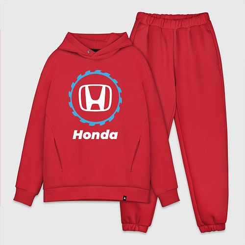 Мужской костюм оверсайз Honda в стиле Top Gear / Красный – фото 1