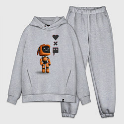 Мужской костюм оверсайз Оранжевый робот с логотипом LDR, цвет: меланж