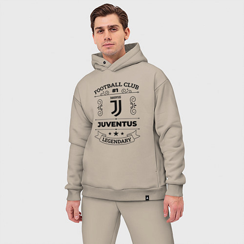 Мужской костюм оверсайз Juventus: Football Club Number 1 Legendary / Миндальный – фото 3