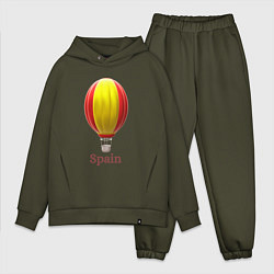 Мужской костюм оверсайз 3d aerostat Spanish flag, цвет: хаки