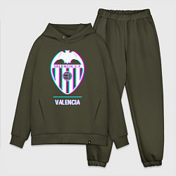 Мужской костюм оверсайз Valencia FC в стиле Glitch, цвет: хаки