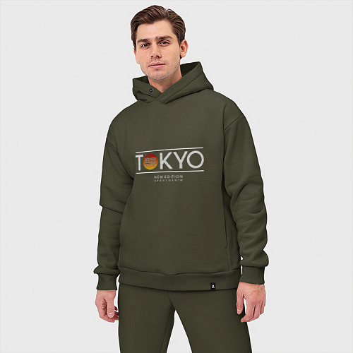 Мужской костюм оверсайз Tokyo Токио / Хаки – фото 3