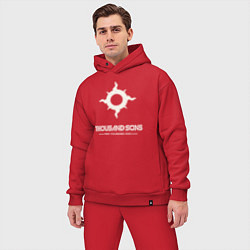 Мужской костюм оверсайз Тысяча сынов лого винтаж, цвет: красный — фото 2