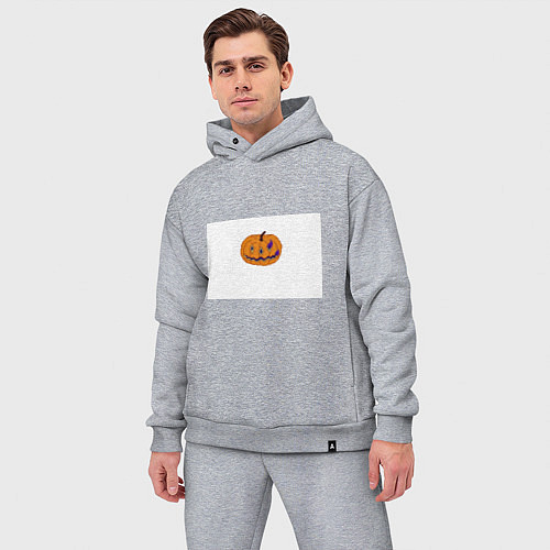 Мужской костюм оверсайз Тыква-голова всадника, Джека, PixelArt / Меланж – фото 3