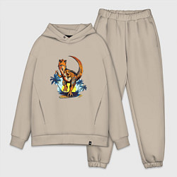 Мужской костюм оверсайз TYRANNOSAURUS IN PURSUIT, цвет: миндальный