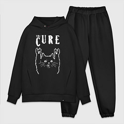 Мужской костюм оверсайз The Cure рок кот, цвет: черный