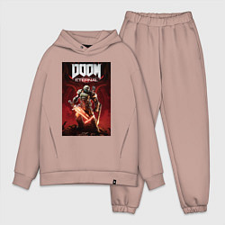 Мужской костюм оверсайз Doom eternal - slayer, цвет: пыльно-розовый
