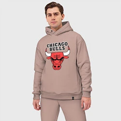 Мужской костюм оверсайз Chicago Bulls, цвет: пыльно-розовый — фото 2