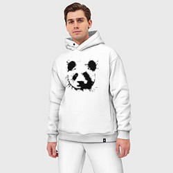 Мужской костюм оверсайз Прикольный панда - клякса, цвет: белый — фото 2